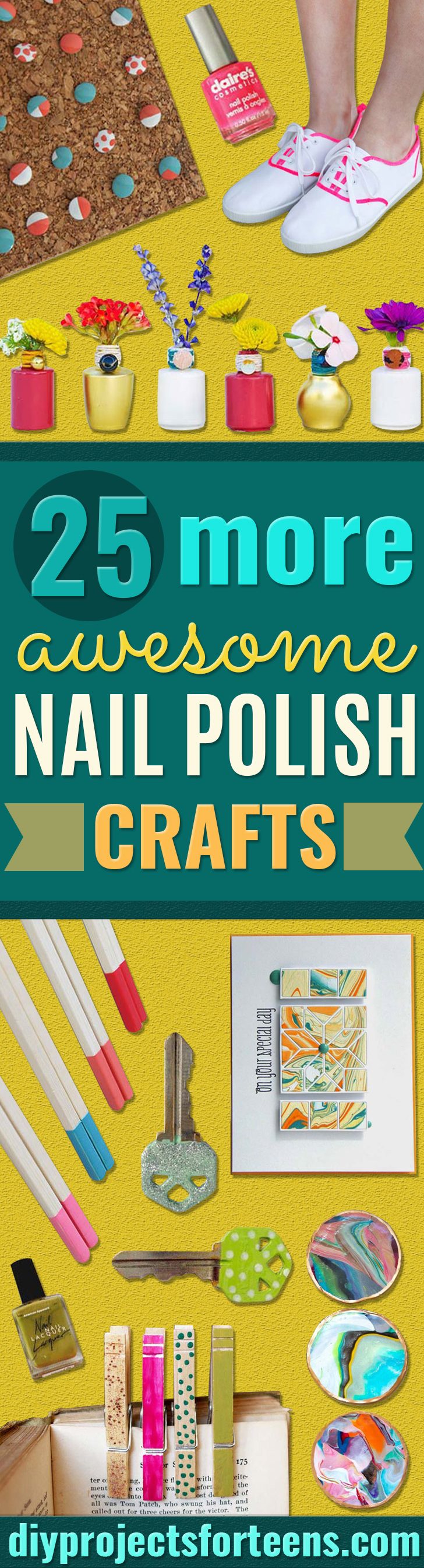 DIY Crafts Using Nail Polish - Fun, Cool, Easy and Cheap Craft Ideas for Girls, Teens, Tweens and Adults | Wire Flowers, Glue Gun Craft Projects and Jewelry Made From nailpolish - Water Marble Tutorials and How To With Step by Step Instructions 