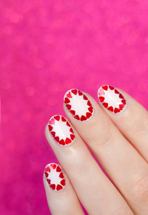 Valentine Nail Art Ideas - Easy Valentine’s Day Nail Art - Cute and Cool Looks For Valentines Day Nails - Hearts, Gradients, Red, Black and Pink Designs - Easy Ideas for DIY Manicures with Step by Step Tutorials - Fun Ideas for Teens, Teenagers and Women 
