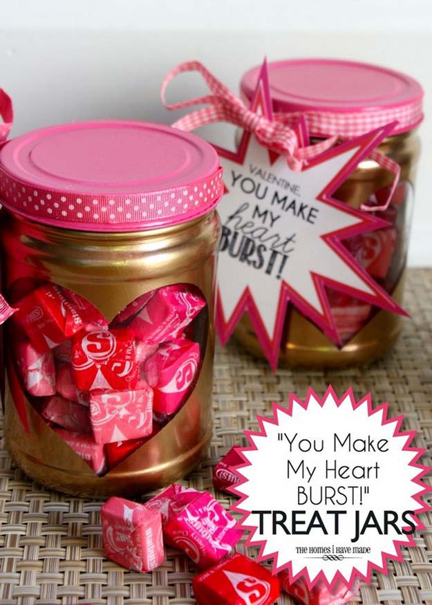 Best Mason Jar Valentine Crafts - You Make My Heart Burst - Cute Mason Jar Valentines Day Gifts and Crafts | Easy DIY Ideas for Valentines Day for Homemade Gift Giving and Room Decor | Creative Home Decor and Craft Projects for Teens, Teenagers, Kids and Adults 