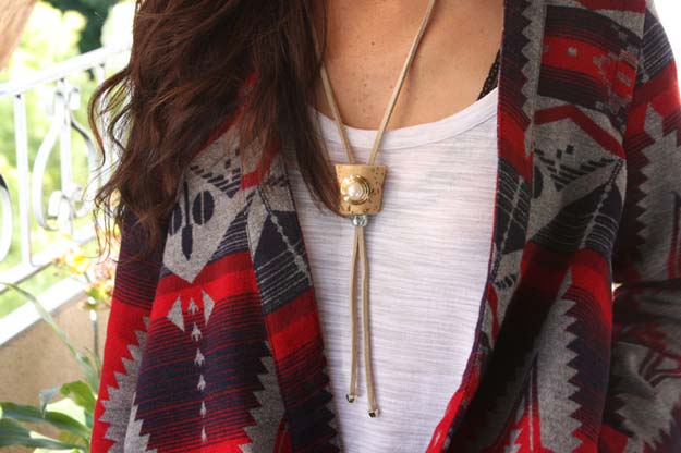 DIY Necklace Ideas - Bolo Tie - Pendant, Beads, Statement, Choker, Layered Boho, Chain and Simple Looks - Creative Jewlery Making Ideas for Women and Teens, Girls - Crafts and Cool Fashion Ideas for Teenagers 