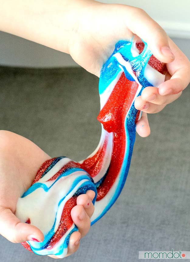 Best DIY Slime Recipes - DIY Star Spangled Slime - Cool and Easy Slime Recipe Ideas Without Glue, Without Borax, For Kids, With Liquid Starch, Cornstarch and Laundry Detergent - How to Make Slime at Home - Fun Crafts and DIY Projects for Teens, Kids, Teenagers and Teens - Galaxy and Glitter Slime, Edible Slime #slime #slimerecipes #slimes #diyslime #teencrafts #diyslime