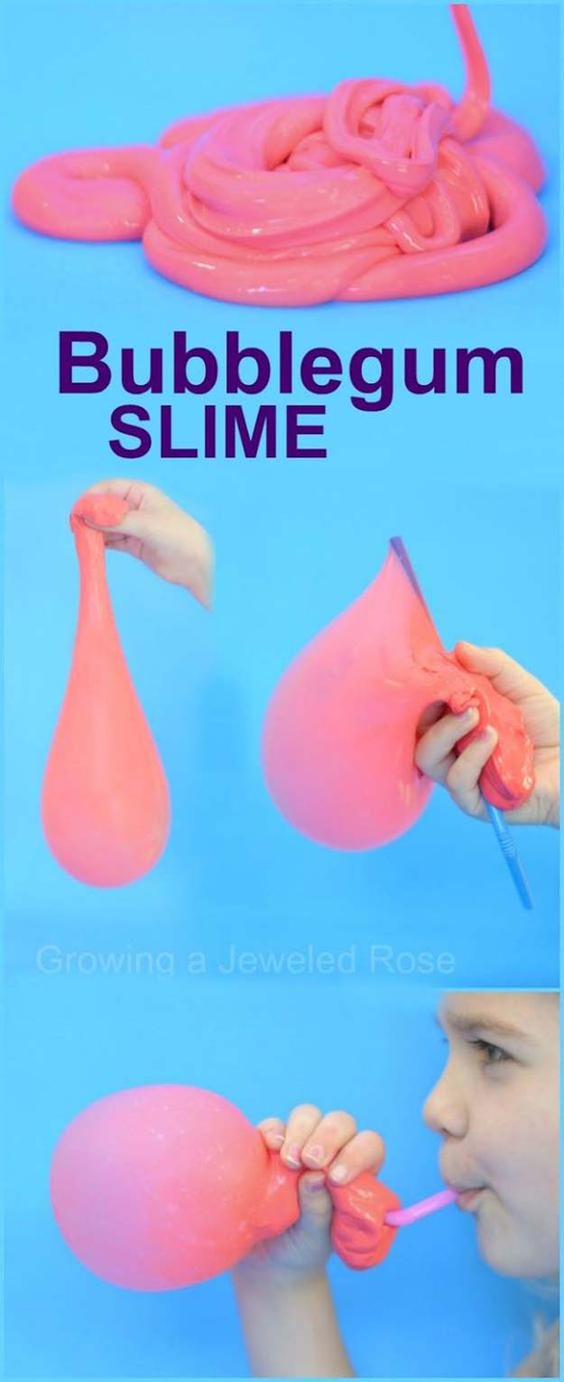 Best DIY Slime Recipes - DIY Bubblegum Slime - Cool and Easy Slime Recipe Ideas Without Glue, Without Borax, For Kids, With Liquid Starch, Cornstarch and Laundry Detergent - How to Make Slime at Home - Fun Crafts and DIY Projects for Teens, Kids, Teenagers and Teens - Galaxy and Glitter Slime, Edible Slime #slime #slimerecipes #slimes #diyslime #teencrafts #diyslime