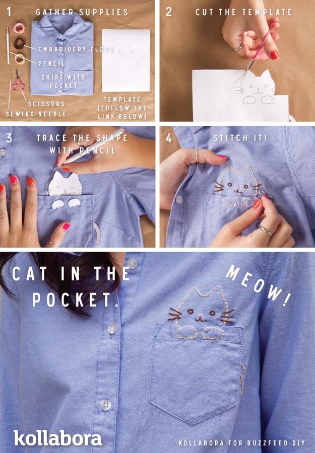 Cool Embroidery Projects for Teens - Step by Step Embroidery Tutorials - DIY Kitty Embroidery - Awesome Embroidery Projects for Teenagers - Cool Embroidery Crafts for Girls - Creative Embroidery Designs - Best Embroidery Wall Art, Room Decor - Great Embroidery Gifts, Free Embroidery Patterns for Girls, Women and Tweens 