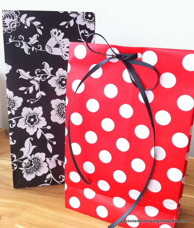 Cool Things to Make With Leftover Wrapping Paper - Gift Bags from Wrapping Paper- Easy Crafts, Fun DIY Projects, Gifts and DIY Home Decor Ideas - Don't Trash The Christmas Wrapping Paper and Learn How To Make These Awesome Ideas Instead - Creative Craft Ideas for Teens, Tweens, Teenagers, Boys and Girls 