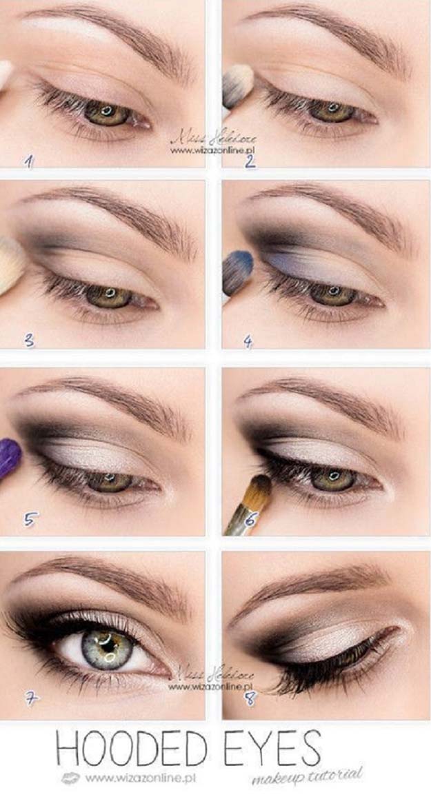 Best Eyeshadow Tutorials -Eye Makeup Tutorial for Hooded Eyes - Easy Step by Step How To For Eye Shadow - Cool Makeup Tricks and Eye Makeup Tutorial With Instructions - Quick Ways to Do Smoky Eye, Natural Makeup, Looks for Day and Evening, Brown and Blue Eyes - Cool Ideas for Beginners and Teens 