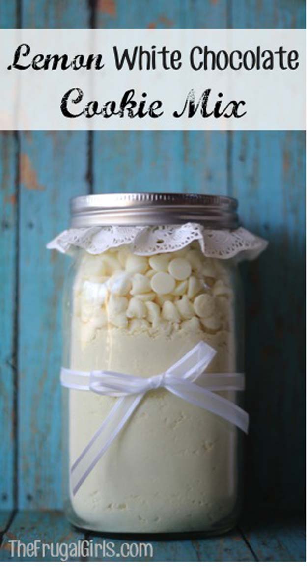 Best Mason Jar Cookies - Lemon White Chocolate Cookie Mix in a Jar - Mason Jar Cookie Recipe Mix for Cute Decorated DIY Gifts - Easy Chocolate Chip Recipes, Christmas Presents and Wedding Favors in Mason Jars - Fun Ideas for DIY Parties, Easy Recipes for Teens, Teenagers, Kids and Teens - Cheap Last Mintue Gift Ideas for Friends, Family and Neighbors 