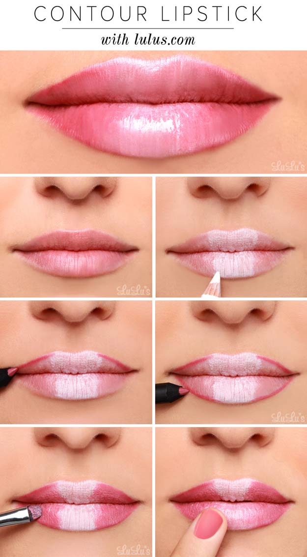 Lipstick Tutorials - Best Step by Step Makeup Tutorial How To - Lulus How-To Contour Lipstick - Easy and Quick Ways to Apply Lipstick and Awesome Beauty Ideas - Cool Ideas for Teen Makeup for School, Party and Special Occasion - Makeup Tutorials for Beginners - Lip Liner Tips and Tricks to Add Volume, DIY Lip Techniques for Fuller Lips - DIY Projects and Crafts for Teens 