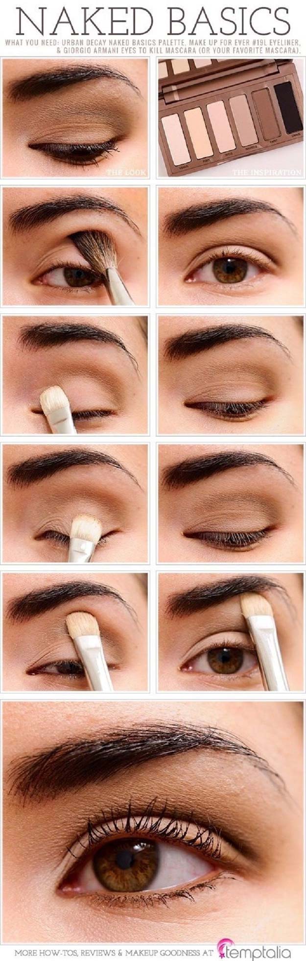 Best Eyeshadow Tutorials - Natural Look - Easy Step by Step How To For Eye Shadow - Cool Makeup Tricks and Eye Makeup Tutorial With Instructions - Quick Ways to Do Smoky Eye, Natural Makeup, Looks for Day and Evening, Brown and Blue Eyes - Cool Ideas for Beginners and Teens 