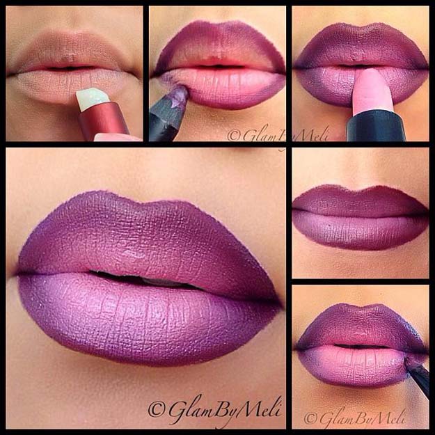 Lipstick Tutorials - Best Step by Step Makeup Tutorial How To - Ombre Lippy - Easy and Quick Ways to Apply Lipstick and Awesome Beauty Ideas - Cool Ideas for Teen Makeup for School, Party and Special Occasion - Makeup Tutorials for Beginners - Lip Liner Tips and Tricks to Add Volume, DIY Lip Techniques for Fuller Lips - DIY Projects and Crafts for Teens 
