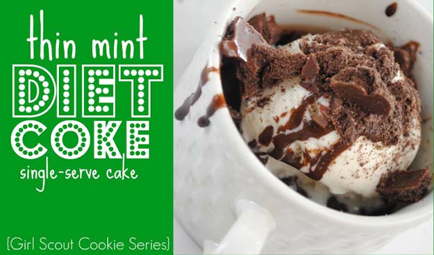 Easy Mug Cake Recipes - Thin Mint Diet Coke Cake, Single Serving - Best Microwave Cakes and Ideas for Baking Ckae in The Microwave - Chocolate, Vanilla, Healthy, Snickerdoodle, Peanut Butter, Bownie and Nutella - Step by Step Tutorials and Instructions - Besy DIY Projects and Recipes for Teens and Teenagers - 