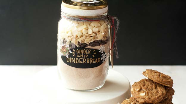 Best Mason Jar Cookies - Ginger-Chip Gingerbread Cookies - Mason Jar Cookie Recipe Mix for Cute Decorated DIY Gifts - Easy Chocolate Chip Recipes, Christmas Presents and Wedding Favors in Mason Jars - Fun Ideas for DIY Parties, Easy Recipes for Teens, Teenagers, Kids and Teens - Cheap Last Mintue Gift Ideas for Friends, Family and Neighbors 