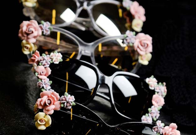 DIY Sunglasses Makeovers - DIY Floral Sunglasses - Fun Ways to Decorate and Embellish Sunglasses - Embroider, Paint, Add Jewels and Glitter to Your Shades - Cheap and Easy Projects and Crafts for Teens #diy #teencrafts #sunglasses