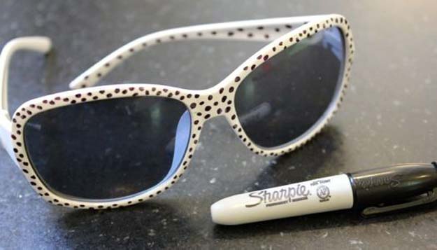 Sharpie Crafts For Teens, Kids and Adults - Cheap and Easy Sunglasses Makeover - DIY Projects and Ideas with Sharpies Using Markers on Fabric, Glass, Mugs, T- Shirts, Plates, Paper - Creative Arts and Crafts Ideas for Room Decor, Gifts and Fun Fashion