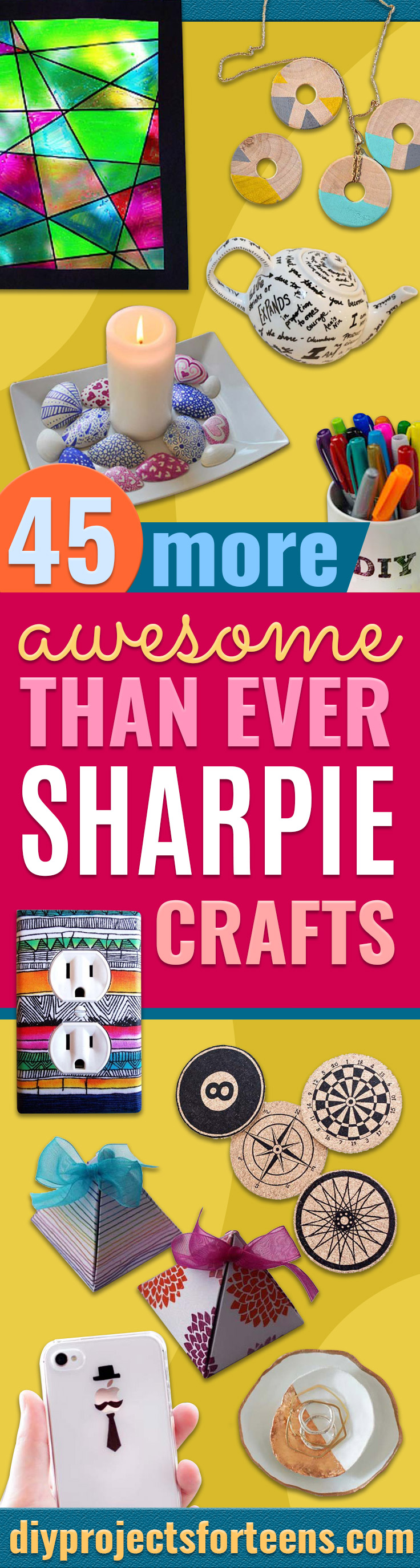 Sharpie Crafts For Teens, Kids and Adults - DIY Projects and Ideas with Sharpies Using Markers on Fabric, Glass, Mugs, T- Shirts, Plates, Paper - Creative Arts and Crafts Ideas for Room Decor, Gifts and Fun Fashion , Teen Bedroom Wall Art