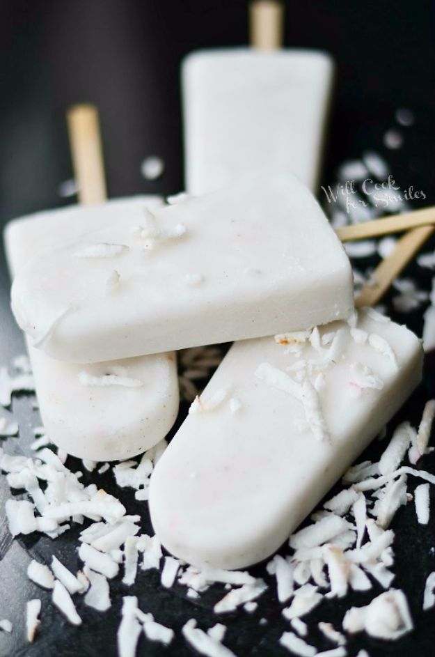 Easy Desserts for Teens to Make at Home - Coconut Vanilla Creamy Popsicles - Cool Dessert Recipes That Are Simple and Quick Enough For Teens, Teenagers and Older Kids - Best Dorm Snacks and Ideas - Microwave, No Bake, 3 Ingredient, Chocolate, Mug Cakes and More #desserts #teenrecipes #recipes #dessertrecipes #easyrecipes