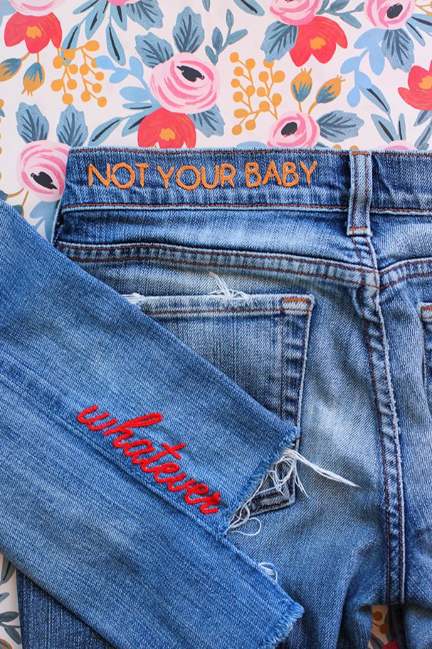 Cool Summer Fashions for Teens - DIY Denim Embroidery - Easy Sewing Projects and No Sew Crafts for Fun Fashion for Teenagers - DIY Clothes, Shoes and Accessories for Summertime Looks - Cheap and Creative Ways to Dress on A Budget 