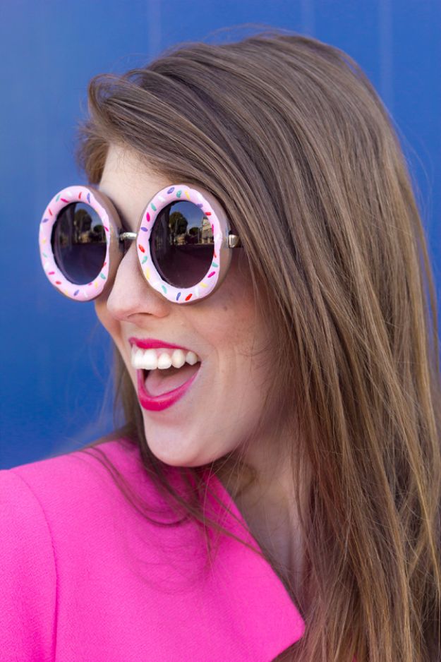 Cool Summer Fashions for Teens - DIY Donut Sunglasses - Easy Sewing Projects and No Sew Crafts for Fun Fashion for Teenagers - DIY Clothes, Shoes and Accessories for Summertime Looks - Cheap and Creative Ways to Dress on A Budget 