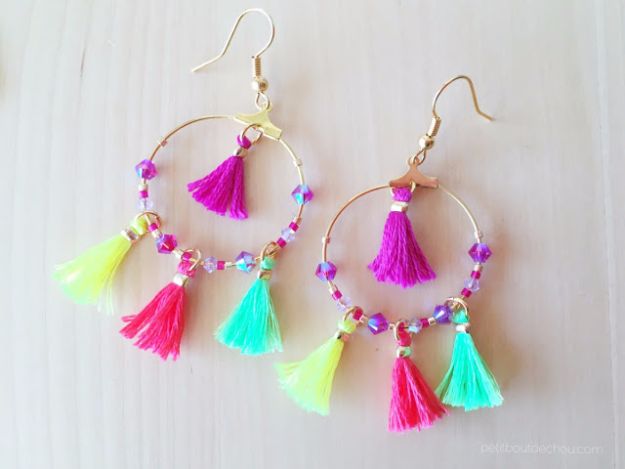Cool Summer Fashions for Teens - Summer Mini Tassel Earrings - Easy Sewing Projects and No Sew Crafts for Fun Fashion for Teenagers - DIY Clothes, Shoes and Accessories for Summertime Looks - Cheap and Creative Ways to Dress on A Budget 