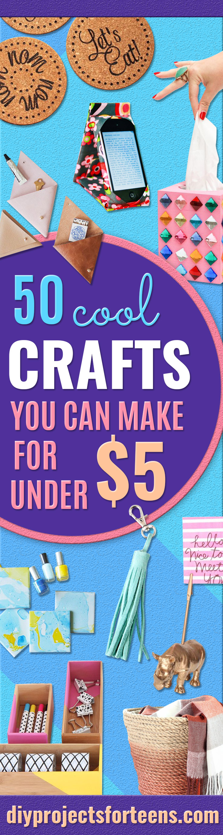 Cheap Crafts for Teens - Inexpensive DIY Projects for Teenagers and Tweens - Cute Room Decor, School Supplies, Accessories and Clothing You Can Make On A Budget - Fun Dollar Store Crafts - Cool DIY Gift Ideas for Christmas, Birthdays, BFF gifts and more - Step by Step Tutorials and Instructions #cheapcrafts #dollarstorecrafts #teencrafts #dollartreecrafts