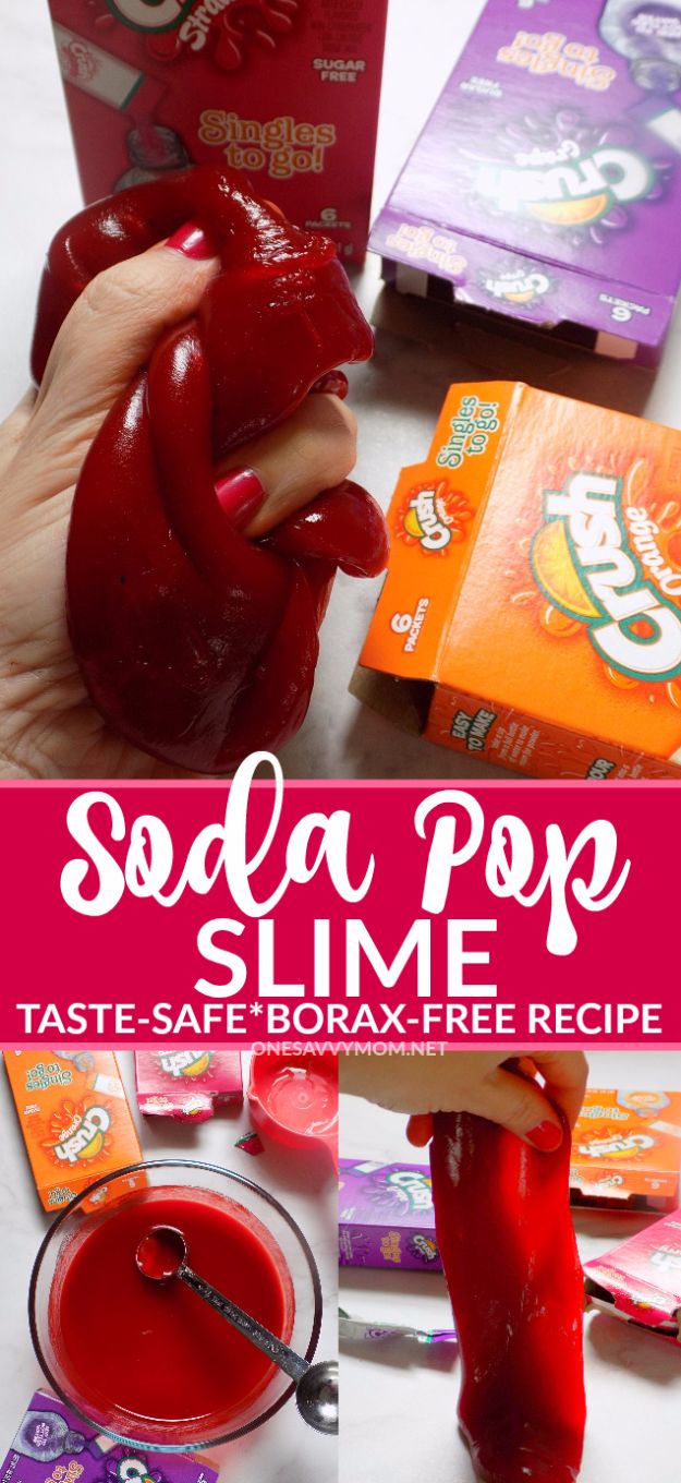 Best DIY Slime Recipes - Soda Pop Slime - Cool and Easy Slime Recipe and Tutorials - Ideas Without Glue, Without Borax, For Kids, With Liquid Starch, Cornstarch and Laundry Detergent - How to Make Slime at Home - Fun Crafts and DIY Projects for Teens, Kids, Teenagers and Teens - Galaxy and Glitter Slime, Edible Slime, Rainbow Colored Slime, Shaving Cream recipes and more fun crafts and slimes #slimerecipes #slime #diyslime #teencrafts