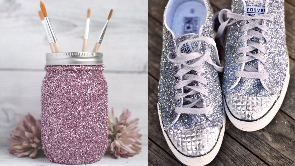 Ombre Glitter Mason Jars - Sprinkled and Painted at KA Styles.co