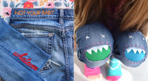 DIY Jeans Makeovers - Easy Crafts and Tutorials to Refashion and Upcycle Your Jeans and Create Ripped, Distressed, Bleach, Lace Edge, Cut Off, Skinny, Shorts, Skirts, Galaxy and Painted Jeans Ideas - Cool Denim Fashions for Teens, Teenagers, Women