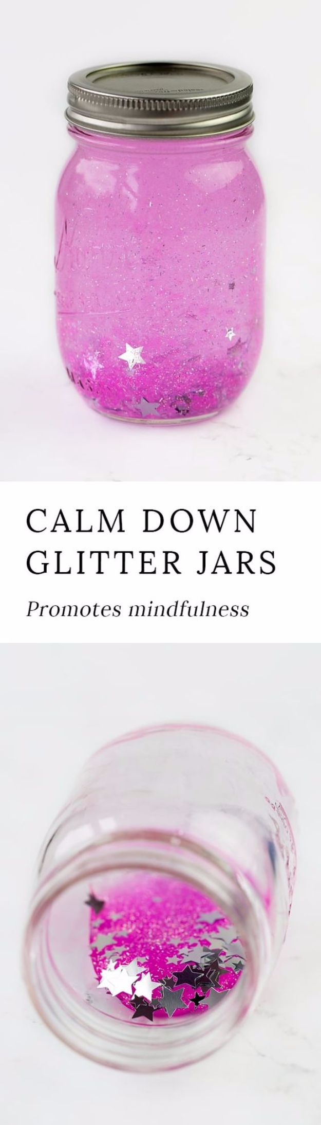 DIY Ideas WIth Glitter - Calm Down Glitter Jars - Easy Crafts and Projects for Decoration, Gifts, and Bedroom Decor - How To Make Ombre, Mod Podge and Glitter Mason Jar Gift Ideas For Teens - Easy Clothes and Makeup Crafts For Teenagers #diyideas #glitter #crafts