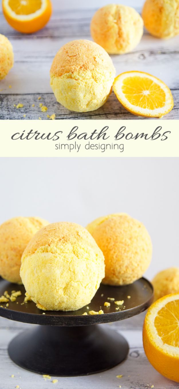 Cool DIY Bath Bombs to Make At Home - Citrus Bath Bombs - Recipes and Tutorial for How To Make A Bath Bomb - Best Bathbomb Ideas - Fun DIY Projects for Women, Teens, and Girls | DIY Bath Bombs Recipe and Tutorials | Make Cheap Gifts Like Lush Bath Bombs #bathbombs #teencrafts #diyideas