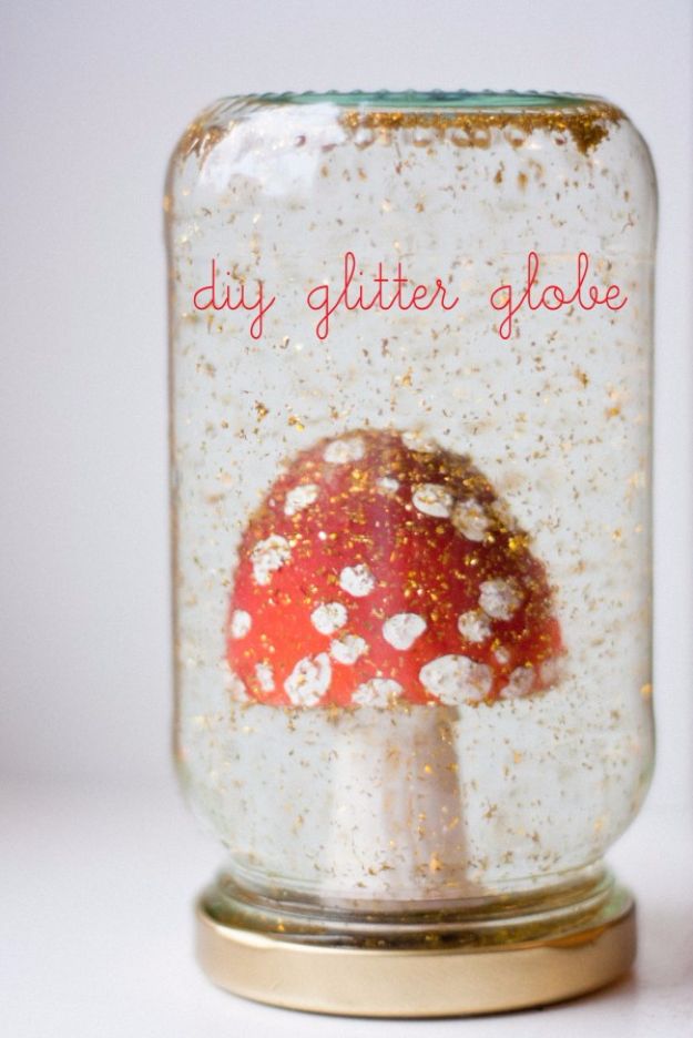 DIY Ideas WIth Glitter - DIY Glitter Globe - Easy Crafts and Projects for Decoration, Gifts, and Bedroom Decor - How To Make Ombre, Mod Podge and Glitter Mason Jar Gift Ideas For Teens - Easy Clothes and Makeup Crafts For Teenagers #diyideas #glitter #crafts