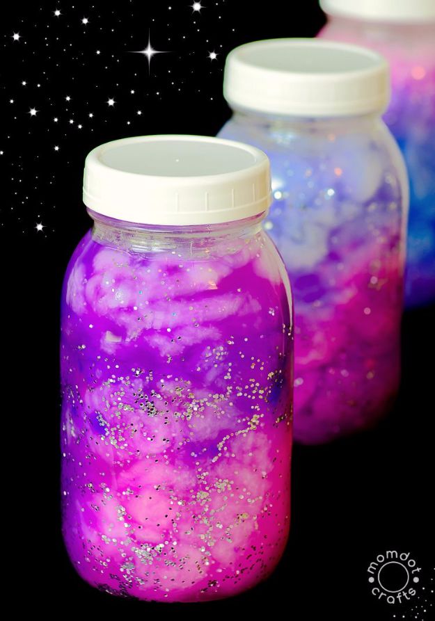 Galaxy DIY Crafts - DIY Nebula Jar - Easy Room Decor, Cool Clothes, Fun Fabric Ideas and Painting Projects - Food, Cookies and Cupcake Recipes - Nebula Galaxy In A Jar - Art for Your Bedroom - Shirt, Backpack, Soap, Decorations for Teens, Kids and Adults