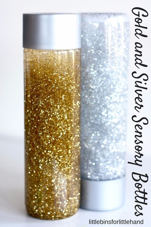 DIY Ideas WIth Glitter - Glitter Sensory Bottles - Easy Crafts and Projects for Decoration, Gifts, and Bedroom Decor - How To Make Ombre, Mod Podge and Glitter Mason Jar Gift Ideas For Teens - Easy Clothes and Makeup Crafts For Teenagers #diyideas #glitter #crafts
