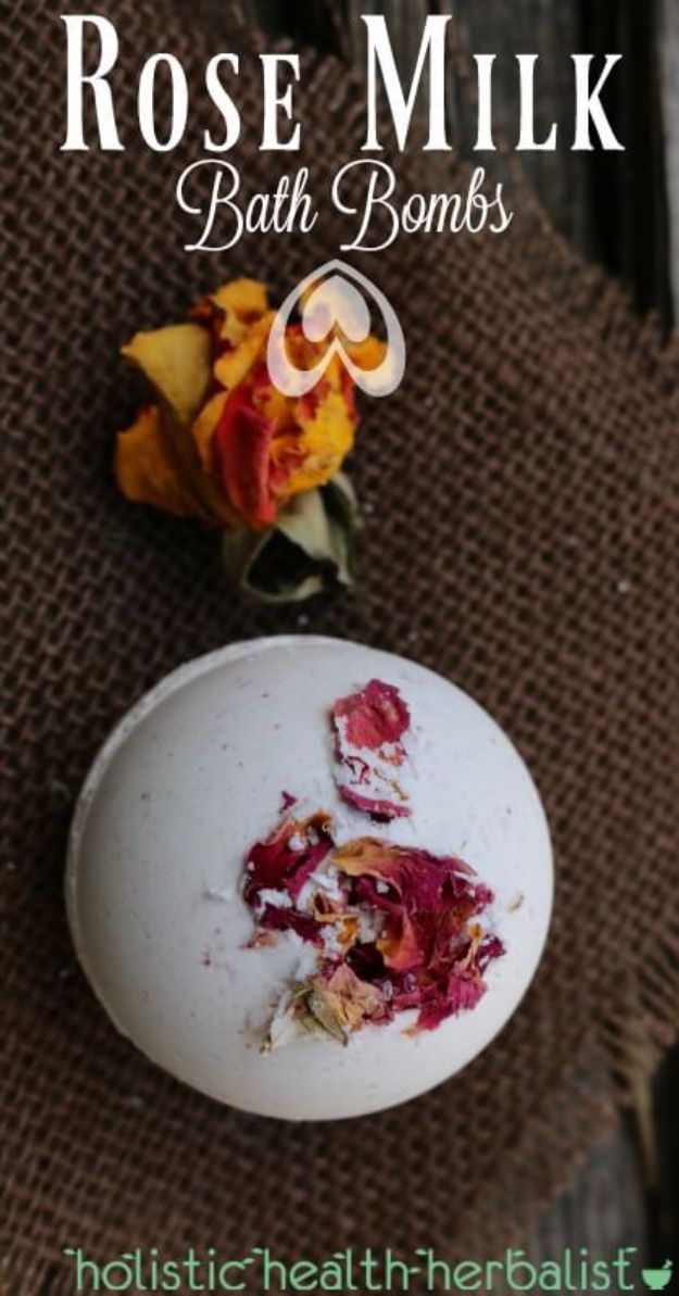Cool DIY Bath Bombs to Make At Home - Rose Milk Bath Bombs - Recipes and Tutorial for How To Make A Bath Bomb - Best Bathbomb Ideas - Fun DIY Projects for Women, Teens, and Girls | DIY Bath Bombs Recipe and Tutorials | Make Cheap Gifts Like Lush Bath Bombs #bathbombs #teencrafts #diyideas