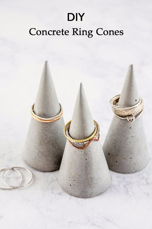 Crafts for Teens to Make and Sell - DIY Concrete Ring Cones - Cheap and Easy DIY Ideas To Make For Extra Money - Best Things to Sell On Etsy, Dollar Store Craft Ideas, Quick Projects for Teenagers To Make Spending Cash - DIY Gifts, Wall Art, School Supplies, Room Decor, Jewelry, Fashion, Hair Accessories, Bracelets, Magnets #teencrafts #craftstosell #etsyideass