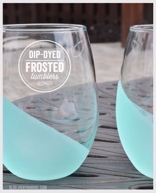 Crafts for Teens to Make and Sell - Dip Dyed Frosted Tumblers - Cheap and Easy DIY Ideas To Make For Extra Money - Best Things to Sell On Etsy, Dollar Store Craft Ideas, Quick Projects for Teenagers To Make Spending Cash - DIY Gifts, Wall Art, School Supplies, Room Decor, Jewelry, Fashion, Hair Accessories, Bracelets, Magnets #teencrafts #craftstosell #etsyideass