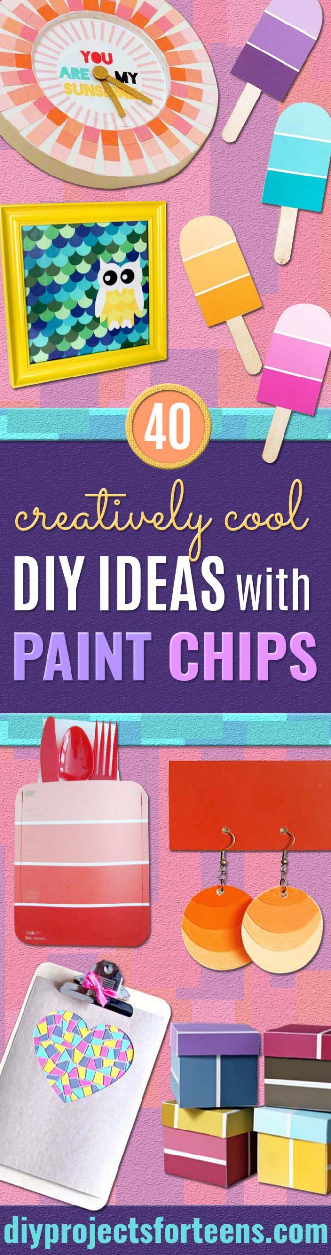 40 Creatively Cool DIY Crafts With Paint Chips