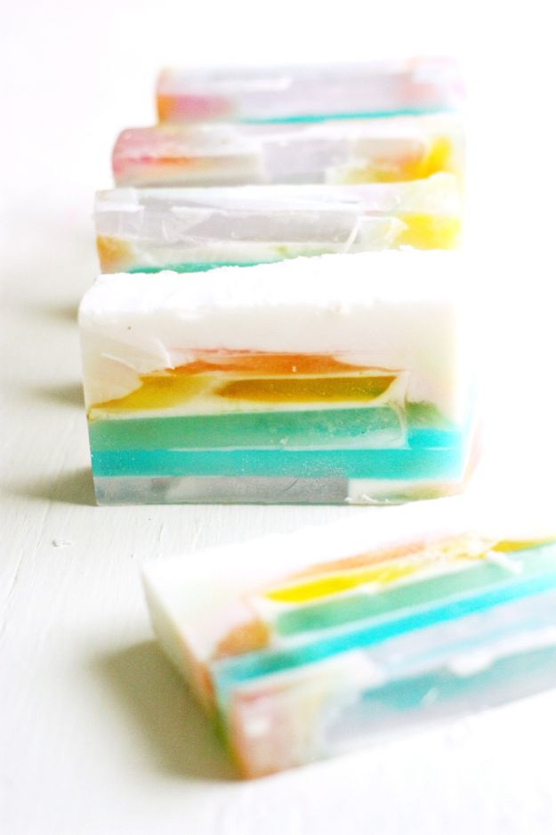 Soap Recipes DIY - DIY Coconut Layered Soap - DIY Soap Recipe Ideas - Best Soap Tutorials for Soap Making Without Lye - Easy Cold Process Melt and Pour Tips for Beginners - Crockpot, Essential Oils, Homemade Natural Soaps and Products - Creative Crafts and DIY for Teens, Kids and Adults #soaprecipes #diygifts #soapmaking