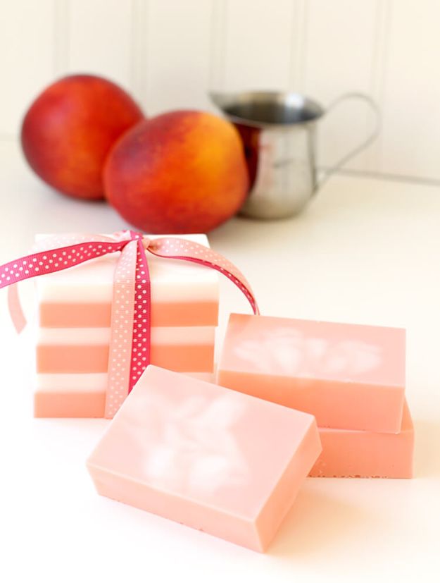 Soap Recipes DIY - DIY Peaches Cream Soap - DIY Soap Recipe Ideas - Best Soap Tutorials for Soap Making Without Lye - Easy Cold Process Melt and Pour Tips for Beginners - Crockpot, Essential Oils, Homemade Natural Soaps and Products - Creative Crafts and DIY for Teens, Kids and Adults #soaprecipes #diygifts #soapmaking