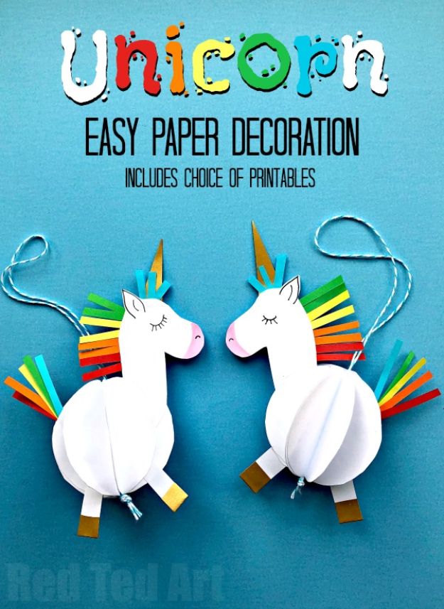 Easy DIY Unicorn Party Ideas - Creative DYI 3D Paper Unicorn - Kids Party Ideas for Birthdays - Unicorn Party Decor DYI Decoration - Throw A Unicorn Themed Party With These Cheap and Easy but Super Creative Projects - Unicorns Decorations for Parties With Rainbow, Glitter and Fun Colors - Banners, Signs, Cakes and Tabletop Decor for the Best Birthday Party Ever - Girls, Teens and Kids Love These Fun Crafts #birthdayparty #partyideas #unicorn #kidparty
