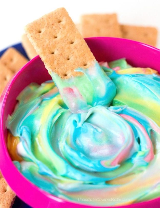 DIY Unicorn Party Ideas - Rainbow Unicorn Dip - Throw A Unicorn Themed Party With These Cheap and Easy but Super Creative Projects - Unicorns Decorations for Parties With Rainbow, Glitter and Fun Colors - Banners, Signs, Cakes and Tabletop Decor for the Best Birthday Party Ever - Girls, Teens and Kids Love These Fun Crafts #birthdayparty #partyideas #unicorn #kidparty