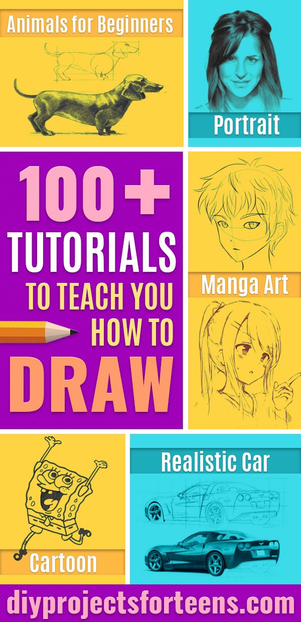 How To Draw Tutorials - 100 Things to Draw -Eyes, Hair, Face, Lips, People, Animals, Hands - Step by Step Drawing Tutorial for Beginners - Free Easy Lessons for Kids, Teens and Adults to Try These Easy Drawing Ideas 
