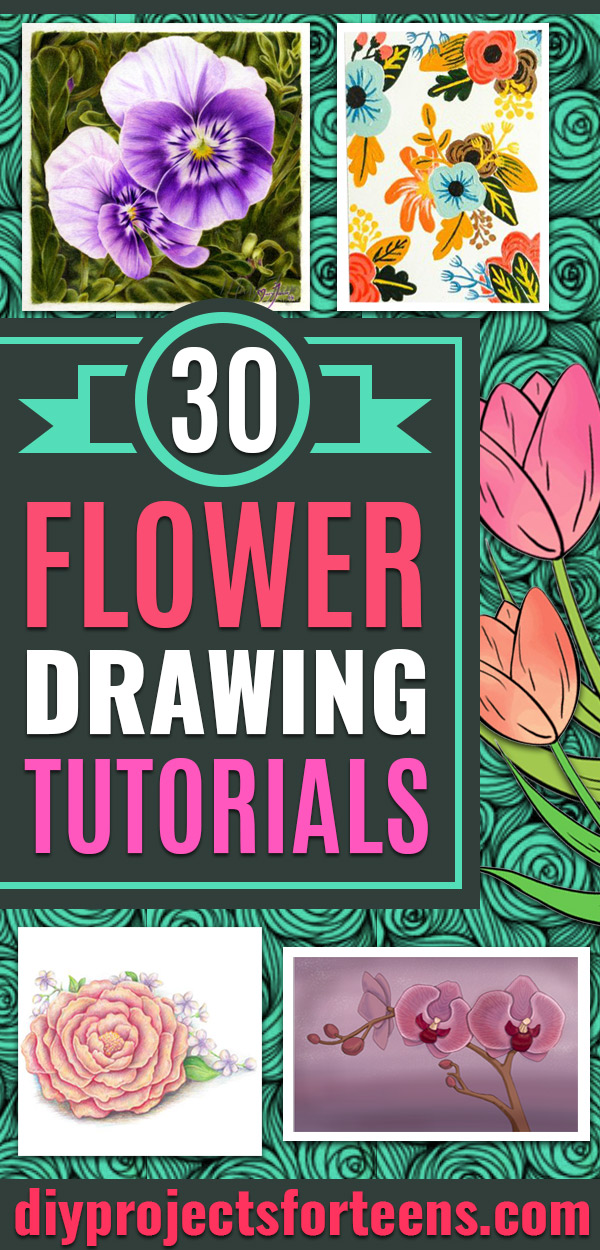 how to draw a simple flower step by step with pencil