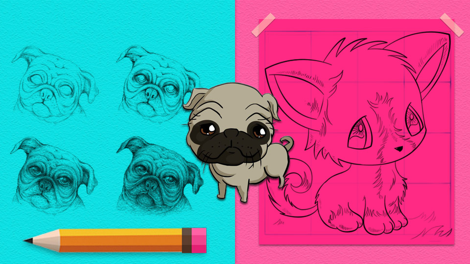 how to draw cute dog