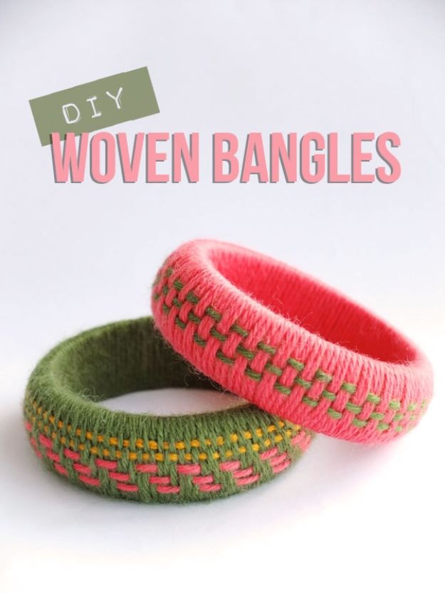 DIY Friendship Bracelets - DIY Woven Yarn Bangles - Woven, Beaded, Leather and String - Cheap Embroidery Thread Ideas - DIY gifts for Teens