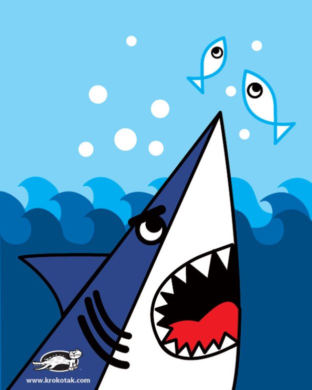 Easy Cartoon Drawing Idea for Kids and Teens -How to Draw A Shark - Simple Step by Step Instructions With Photos