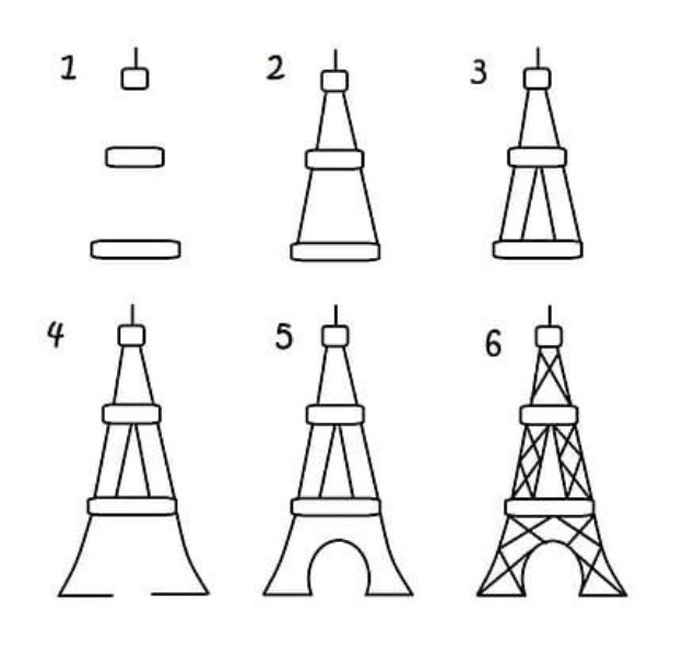 100 How To Draw Tutorials - Draw the Eiffel Tower - Eyes, Hair, Face, Lips, People, Animals, Hands - Step by Step Drawing Tutorial for Beginners - Free Easy Lessons