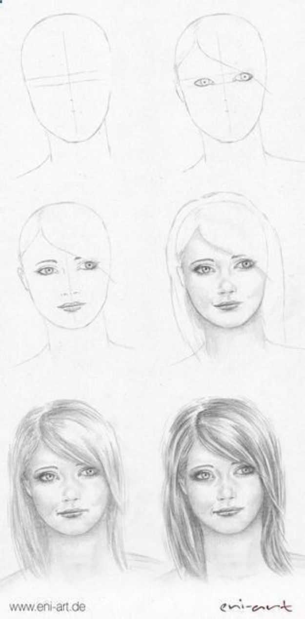 how to draw a face step by step easy