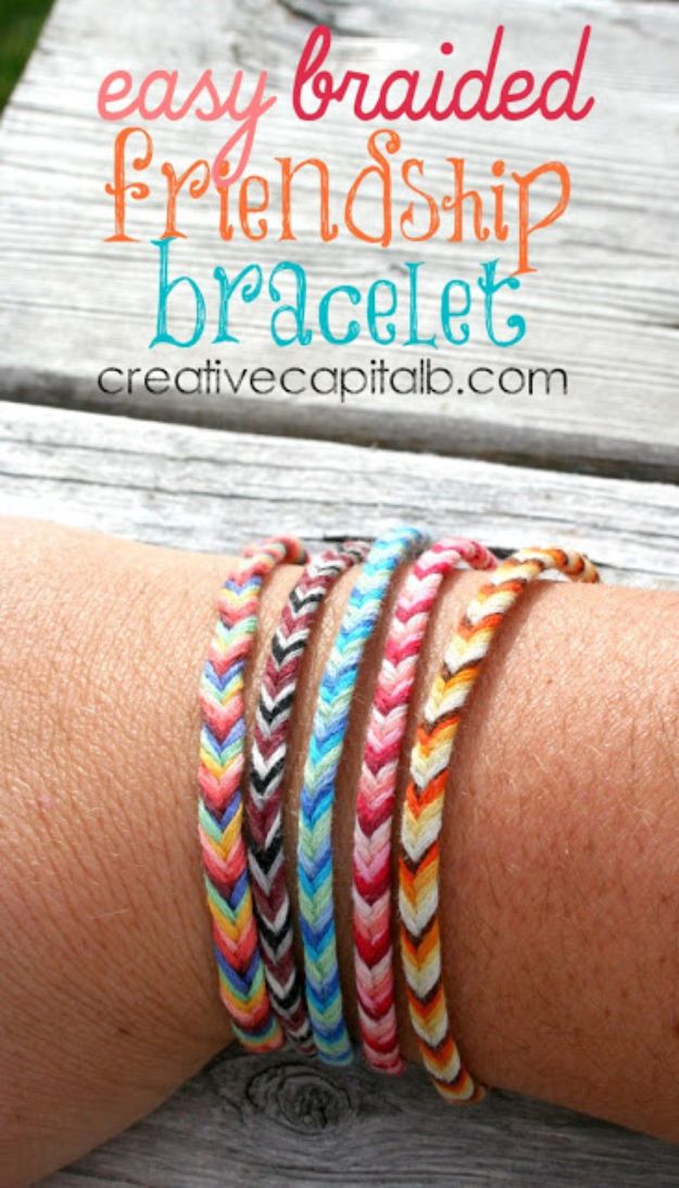 DIY Friendship Bracelets - Easy Braided Chevron Friendship Bracelet Tutorial Step by Step - Woven, Beaded, Leather and String - Cheap Embroidery Thread Ideas - DIY gifts for Teens