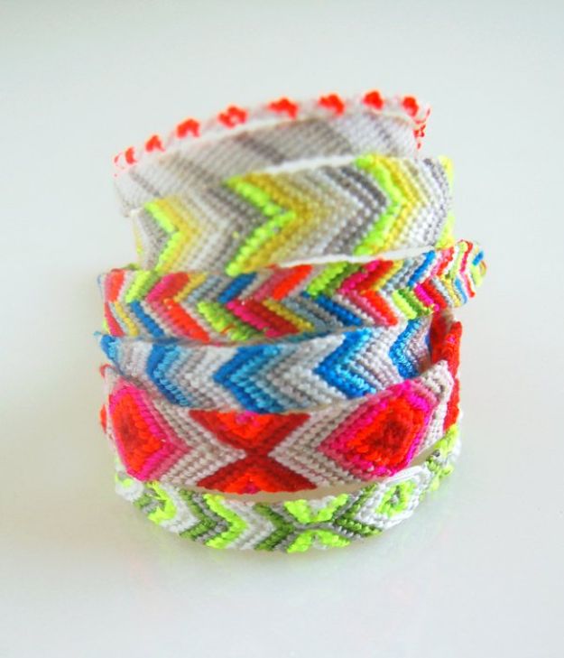 DIY Friendship Bracelets - Macramé Friendship Bracelet Tutorial and Instuctions- Woven, Beaded, Leather and String - Cheap Embroidery Thread Ideas - DIY gifts for Teens
