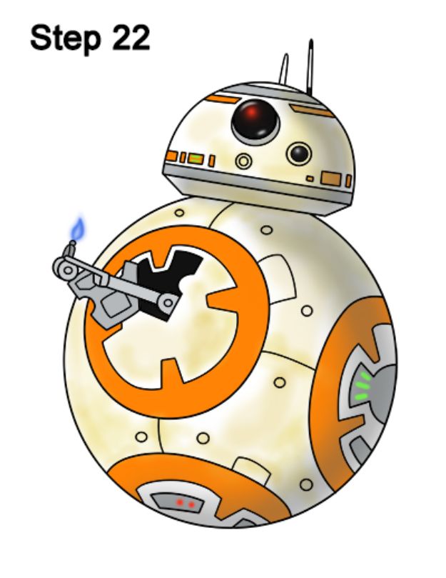 Easy Things to Draw When You Are Bored - Draw BB-8 - Quick and Cool Drawing Lessons for Fun Art - How to Draw Basic Things, Cartoons, Animals, Flowers, People