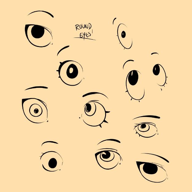 Eye Drawing Tutorials - Draw Cute Round Anime Eyes - Eays Ways to Learn How to Draw Eyes - How To Draw A Realistic Eye - Shading Eyes, Coloring Techniques and Step by Step Tutorials for Eye Drawings